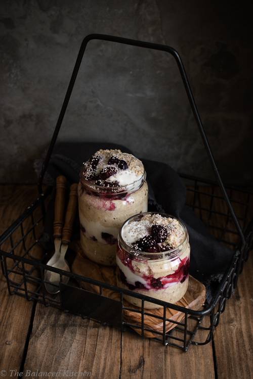 Bircher Muesli with Yoghurt, Blackberries and Coconut
