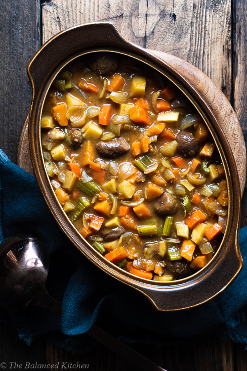 Hearty Winter Vegetable Stew with Chestnuts and Rosemary