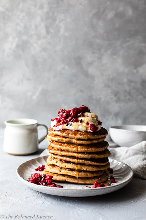 Choc & Rasp Pancakes! 1 bowl 4 ingredients – vegan