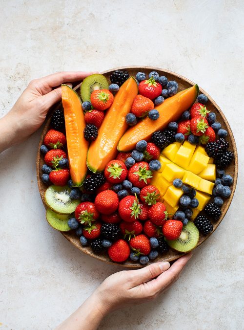 Summer Fruit Platter – Berries, Melon, Kiwi & Mango