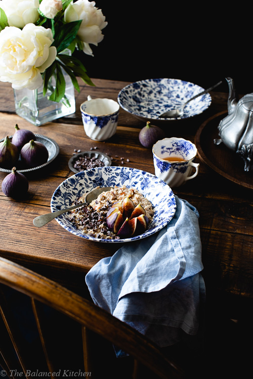 Toffee Apple, Hazelnut Porridge with Figs and Cacao