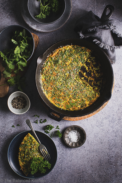 Green Herb Omelette with Ginger, Cumin & Turmeric